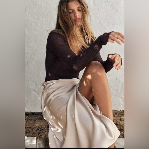 🔥🔥Zara satin Midi wrap Skirt - Picture 7 of 7